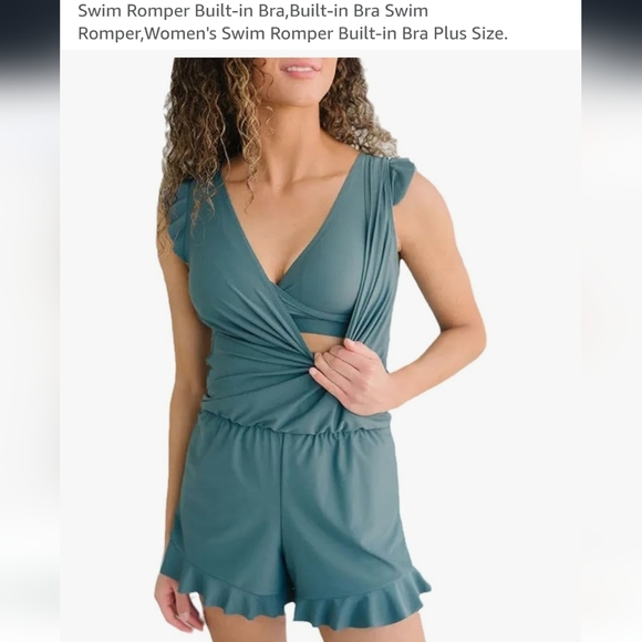 Swim Romper Built-in Bra - Size L BNWOT - Picture 2 of 3